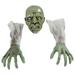 Zombie Face Stakes 1 Set Halloween Decor Zombie Face Arms Lawn Stakes Decor Scary Party Supplies