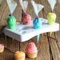 Cake Decoration Work Table Cake Cream Piping Icing Nozzles Storage Holder Pastry Bags Tray Stand Tool (White)