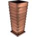Tall Outdoor Indoor Antique Copper Planter Decorative Patio Deck Entryway Hallway Flower Large With Tray