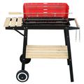 Portable Barbecue Grill Outdoor Square Enamel Charcoal Grills BBQ Grill Set