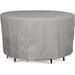 Oval Bistro Table/Chair Set Cover - Heavy-Duty Polyester Weather Resistant Drawcord Patio Table Covers-Ripstop Grey