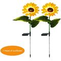 KKMOL 2 Packs Upgrade Solar Sunflower Lights LED Garden Solar Lights Outdoor Waterproof Decorative for Patio Lawn Yard Pathway Christmas Parties Clearance