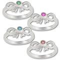 Sterling Silver Color CZ Cubic Zirconia Bow Rings