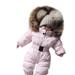 LBECLEY Snow Suit Fir Girls Outerwear Romper Coat Warm Baby Jacket Snowsuit Girls Hooded Jumpsuit Girls Coat&Jacket Kids Girls Snow Pants Pink 60