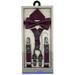 Fashion Suspenders with Pocket Square and Bow Tie Gift Set .- Burgundy - S