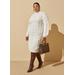 Plus Size Cable Knit Midi Sweater Dress