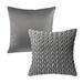 Phantoscope Decorative Throw Pillow Set Soft Silky Velvet & Quilt Striped Velvet Series Cushion Bundle for Sofa Couch Bedroom Dark Gray 18 x 18