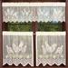 Zodanni 1/2/3Pcs Kitchen Curtains Topper Sheer Voile Tiers Window Curtain Drapes Decor Solid Colors Treatments Rooster Sheers Beige W:30 x H:24 x2