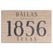 Dallas Texas Established Date (Blue) Birch Wood Wall Sign (12x18 Rustic Home Decor Ready to Hang Art)