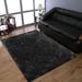 RUGSOTIC CARPETS HAND TUFTED SHAG POLYESTER ECO-FRIENDLY AREA RUGS - 9 x12 Rectangle Charcoal Plain Solid Design High Pile Thick Handmade Anti Skid Area Rugs for Living Room Bed Room K00111