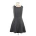 Eva Franco Casual Dress - A-Line Scoop Neck Sleeveless: Gray Print Dresses - Women's Size 6