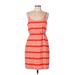 J.Crew Factory Store Casual Dress Scoop Neck Sleeveless: Red Print Dresses - Women's Size 10