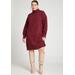 Plus Size Women's Sweater Mini Dress With Lace Detail by ELOQUII in Bordeaux (Size 14/16)