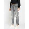 Relax-fit-Jeans GANG "94AMELIE", Damen, Gr. 30, N-Gr, grau (p.o.t.g. wash), Denim/Jeans, Obermaterial: 99% Baumwolle, 1% Elasthan, modisch, regular fit lang, Jeans, mit Used-Effekten, Topseller