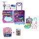 Polly Pocket Bundle Pack - Urlaub im Rollkoffer (HKV43) + Hunde-Party Schatulle (HKV30) mit dreistöckigem Hotel mit Helikopter an Strandpromenade, für Kinder ab 3 Jahren