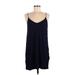 H&M Casual Dress - Mini V-Neck Sleeveless: Blue Solid Dresses - Women's Size Medium