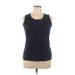 Croft & Barrow Plus Sleeveless Top Blue Polka Dots Crew Neck Tops - Women's Size X-Large