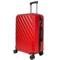 MY TRAVEL BAG Hard Shell Suitcase Trolley Travel Suitcase (Hand Luggage Medium Large Set) 4 Double Wheels, red, Mittlere Koffer (65cm)