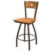 Holland Bar Stool Voltaire 25" Swivel Bar Stool Wood/Metal in Brown | Bar Height (30" Seat Height) | Wayfair 83030BZMedMplBMedMpl