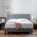Red Barrel Studio® Rectangle Square Tufted Bed, Queen, Black Upholstered/Polyester in Gray | 45 H x 89 W x 74.5 D in | Wayfair