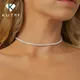 Collier de tennis en diamant Moissanite pour femme tour de cou plaqué or 18 carats collier