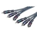 PremiumCord Cinch Kabel HQ, 3x Cinch RCA Stecker auf 3x Cinch RCA Stecker, Qualität Audio Video Verbindungskabel, Stereo, für TV, Handys, MP3, HiFi, Farbe schwarz, 5m, kjackcmm3hq-5