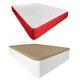Duérmete Online Viskoelastische Matratze Lite wendbar + Boxspringbett aus Holz, großes Fassungsvermögen, PU, 90 x 190