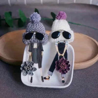 2 teile/los Mode Brosche für Frau Mädchen süße Brosche Pins Acryl Abzeichen Kleidung Accessoires