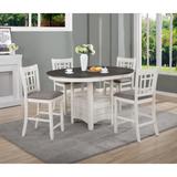 Ursulina Chalk Gray Modern Oval Extendable Counter Height Set