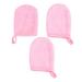 Lurrose 3Pcs Microfiber Face Cleansing Gloves Makeup Remover Face Cleansing Towel Cloth Spa Mitts Soft Washing Tool For Women Ladies Students Pink.