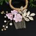 FRCOLOR 1 Set Flower Pearl Hair Comb Wedding Hair Comb Bridal Hair Comb Pearl Hair Pin Flower U Shape Hairpin