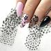 Flower Nail Art Stickers Black Nail Designs Nail Decals 3D Self Adhesive Nail Stickers Nail Art Supplies Black Flower Stickers with Rhinestones for Nails Decorations Manicure Tips Charms (30sheets)
