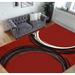 HR Circle Pattern Area Rug Geometric Contemporary Modern red Carpet Comfy shed Free Stain Resistant