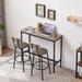 Grey Bar Table Set with 2 Bar stools PU Soft seat with backrest