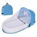 Baby Travel Cot with Mosquito Net and Awning Portable Foldable Baby Cot For Home Outdoor Camping Traveling For 3-6 Year Old