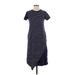 J.W. Anderson for UNIQLO Casual Dress - Midi: Blue Color Block Dresses - Women's Size 2X-Small