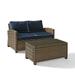 Maykoosh Lakeside Living 2Pc Outdoor Wicker Armchair Set Sangria/Weathered Brown - 2 Armchairs