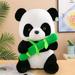 Kawaii Holding Bamboo Panda Plush Toys Realistic Stuffed Doll Lovely Soft Plushies Pillow Cushion Plush Doll for Kids Baby Comforting Gift