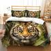 Newly Fashion Tiger Painting Bedding Cover Set Children Boy Kid Home Textiles Duvet Cover Set California King(98 x104 )