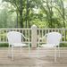 Maykoosh Rustic Retreat 3Pc Outdoor Wicker Chair Set White - Round Side Table & 2 Stackable Chairs