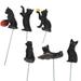 6pcs Cat Garden Stakes Cat Garden Stakes Resin Cat Yard Stake Animal Garden Stake