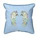 18 x 18 in. Betsys Seahorses Light Blue Background Large Corded Indoor & Outdoor Pillow