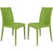 Hickory Indoor-Outdoor Modern Weave Design Stackable Dining Side Chair Set Of 2 (Green)