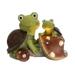 Garden statue cute frog face turtle figurine solar resin animal sculpture with 3 LED lights for terrace lawn garden decoration Garden Statue Cute Frog Face Turtles Figurines Solar Powered Resin Ani