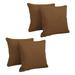 18 in. Double-Corded Solid Outdoor Spun Polyester Square Throw Pillows with Inserts Mocha - Set of 4