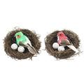 8pcs Artificial Bird Nest Home Decoration Easter Ornament Adorable Bird Nest Bird Prop (2pcs Bird Nest 2pcs Birds 4pcs Bird Eggs Random Color)