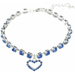 Pet Single-Flow Rhinestone cat and Dog Jewelry pet Collar Adjustable Prince and Princess Jewelry with Heart-Shaped Pendant Blue Medium