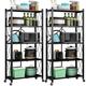 5 tier Storage Shelf Foldable Shelf with Wheels Storage Rack on Wheel Foldable Shelf Unit Foldable Storage Shelf Garage Shelves and Racks Heavy Duty Metal Shelf Kitchen Storage Shelf(2 PACK)