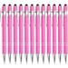 PASISIBICK 12 Pieces Pink Ballpoint Pen with Stylus Tip 2 in 1 Stylus Stylish Pen Premium Metal Stylus Pen for Touch Screens Black Ink 1.0 mm Medium Point(12 PCS Pink)