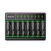 HiQuick Pre-Charged 2800mAh AA Rechargeable Batteries (8 Pack) and 8-Bay Fast Charging AAA Battery Charger for NIMH NiCd